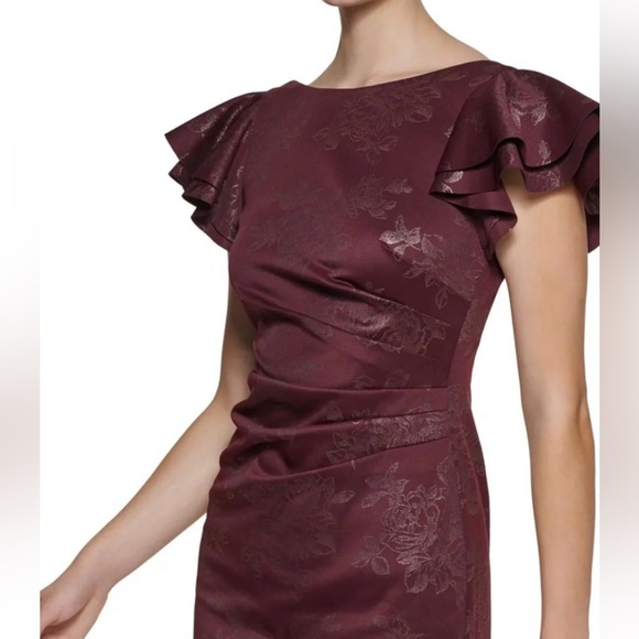 JESSICA HOWARD Women’s Printed Side-Tuck Sheath Dress Size 18 Wine Maroon NWT - Picture 5 of 8